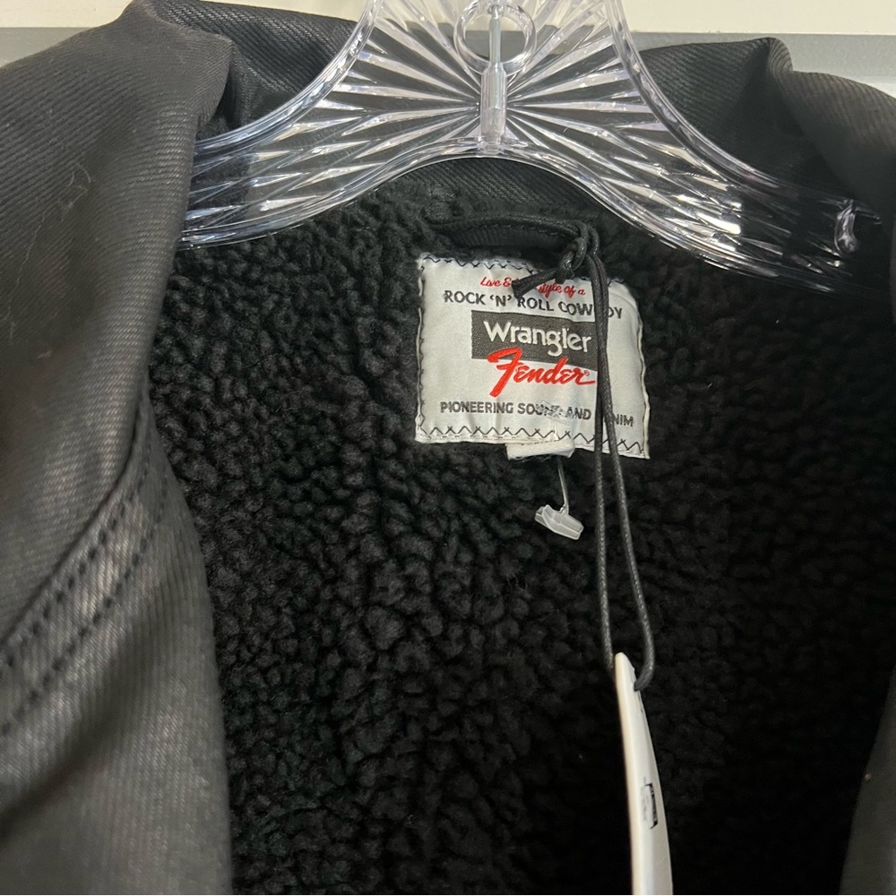 Wrangler Black Leather Biker Jacket - Picture 9 of 16